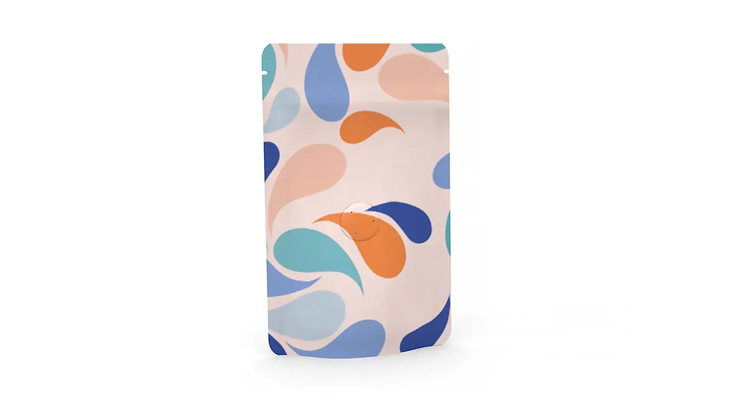 Sachet à fond plat avec valve aromatique