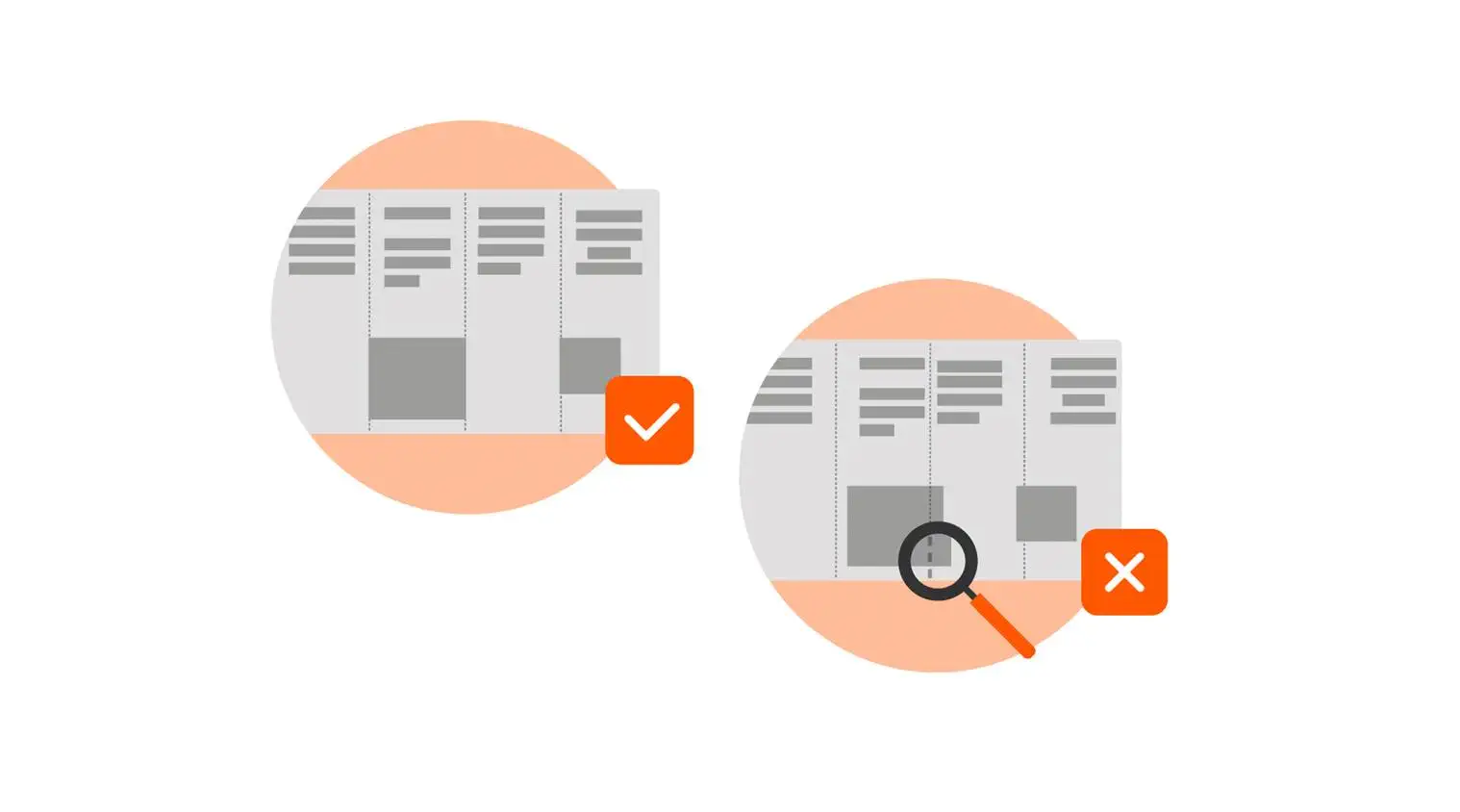 Les éléments de design et de mise en page ne se recoupent pas avec les lignes de pliure.