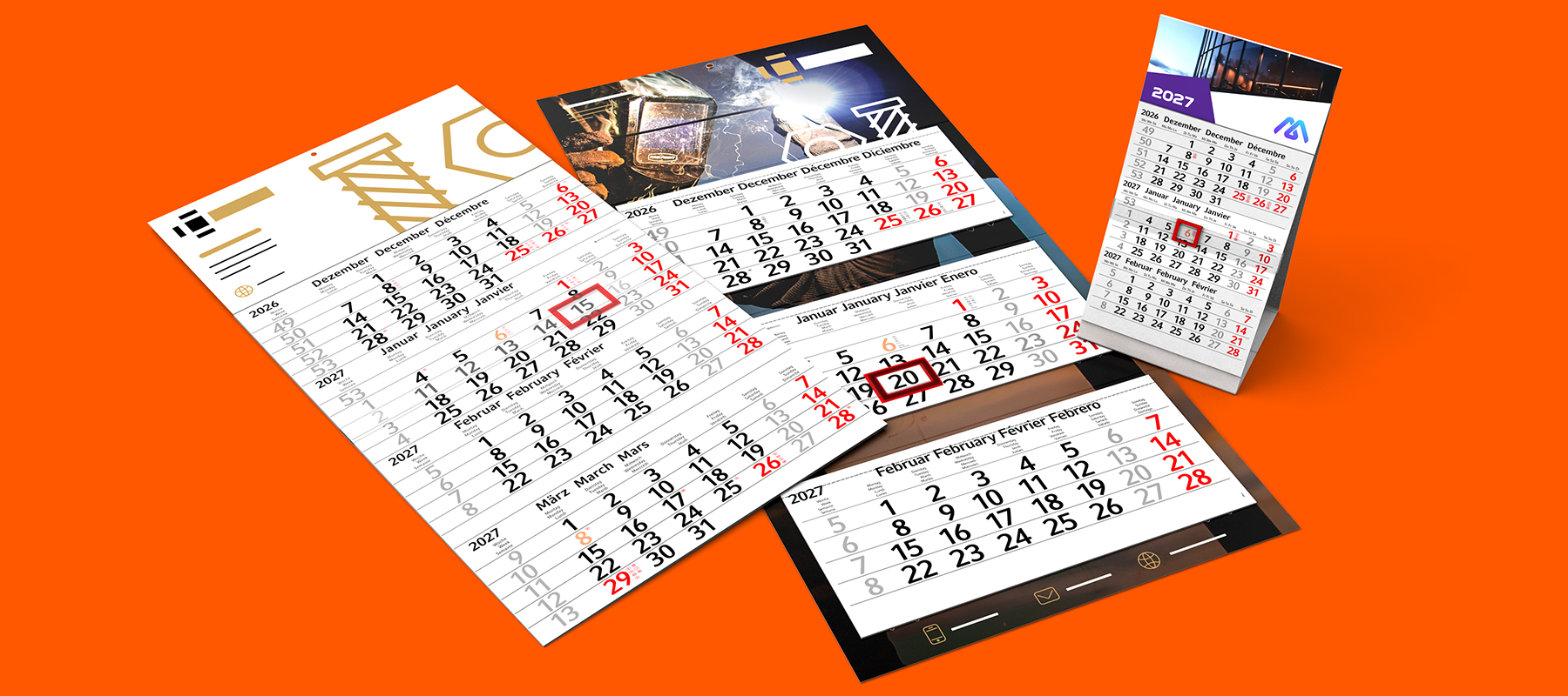 10 % de réduction sur les calendriers mensuels et mini calendriers chevalet