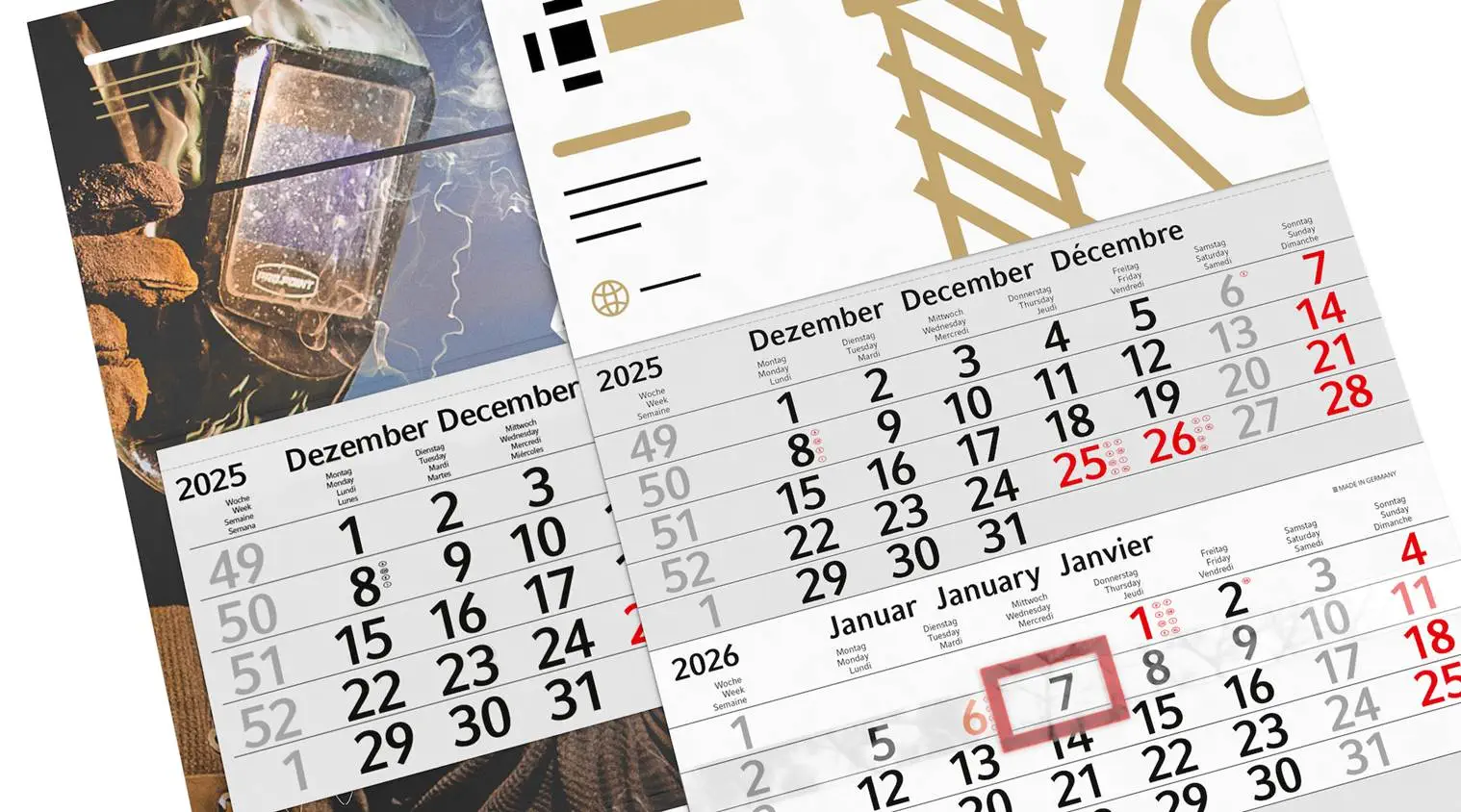 Grilles de calendrier et curseur de date