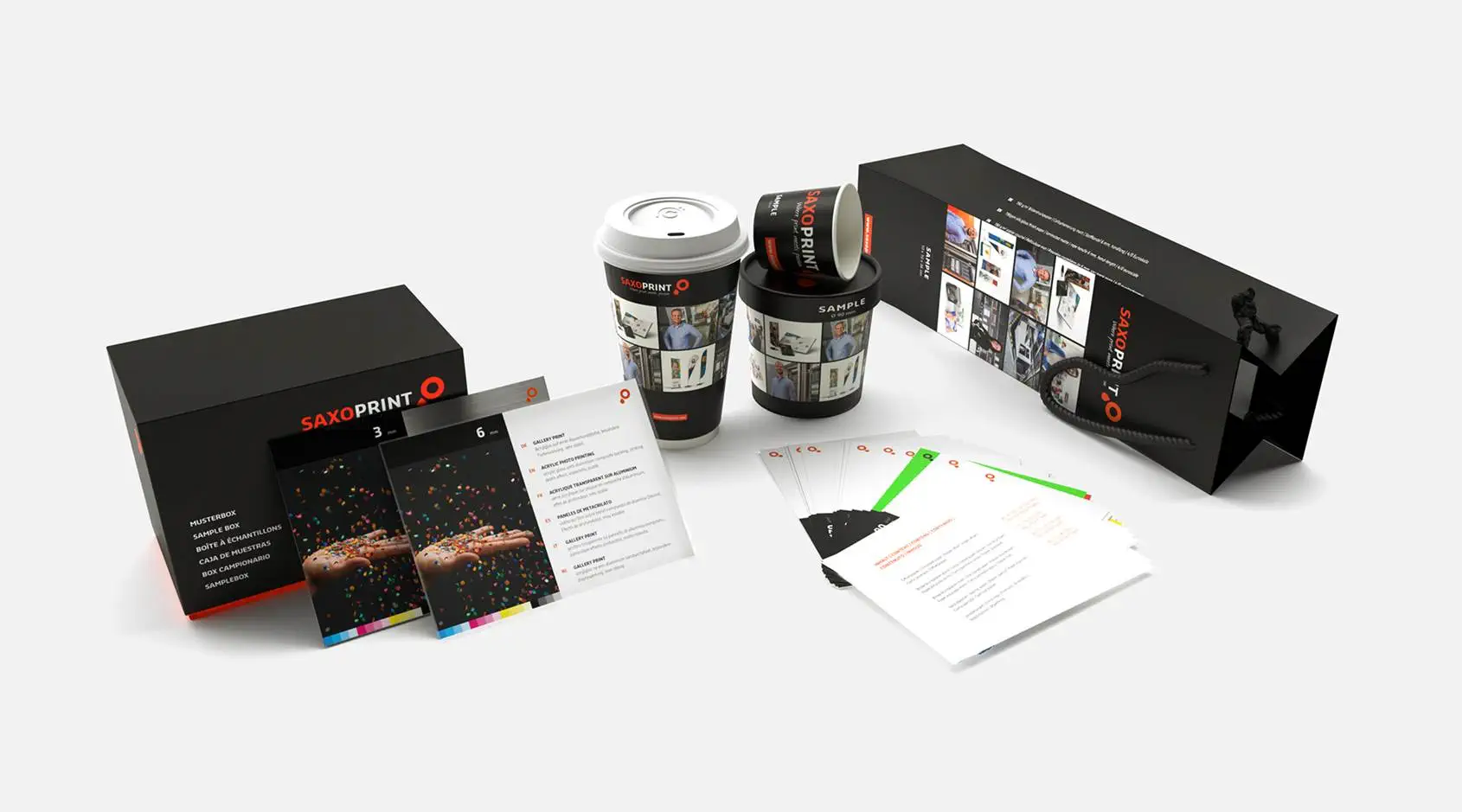 Échantillons marqués SAXOPRINT ou neutre
