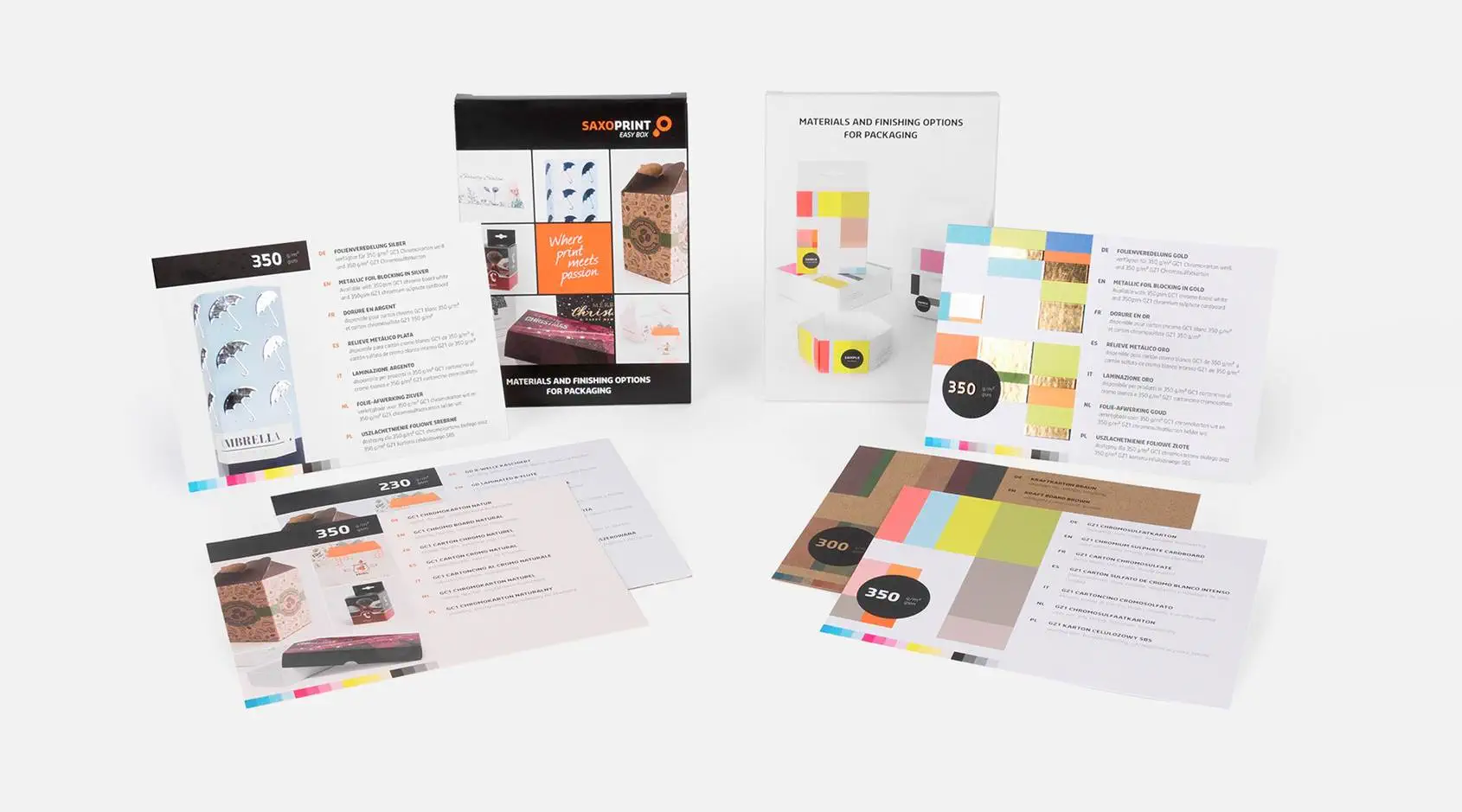 Échantillons d'emballages