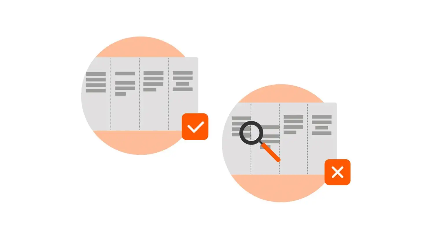 Vos écrits sont trop proches du pli/de la rainure.
