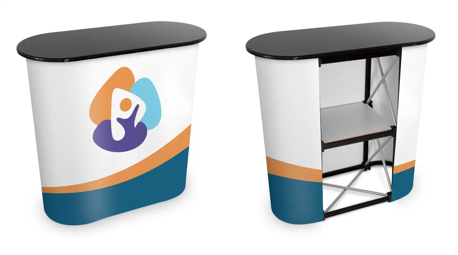 Comptoir ovale, revêtement en PVC Comptoir ovale, revêtement en PVC