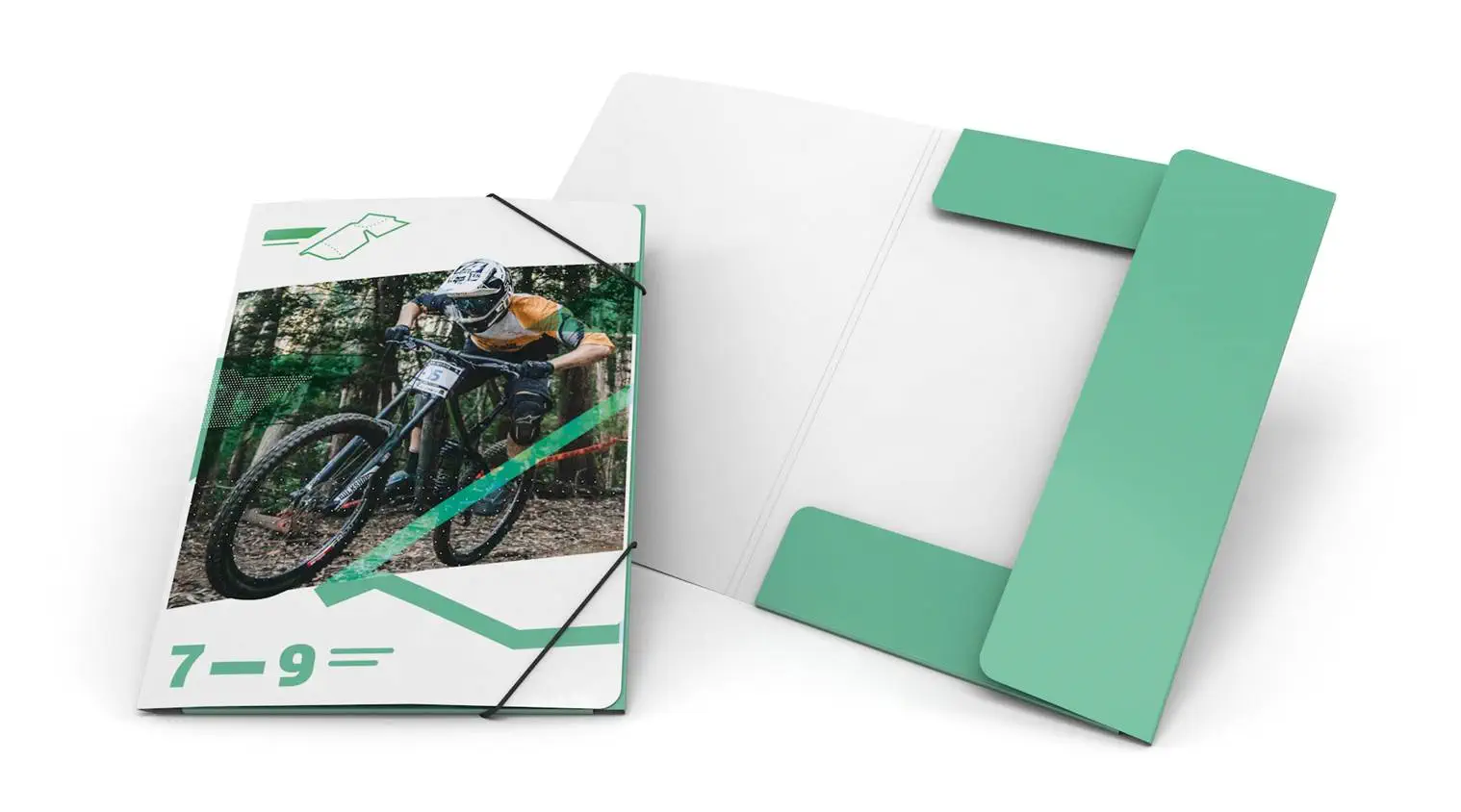 Avec 3 rabats et élastique