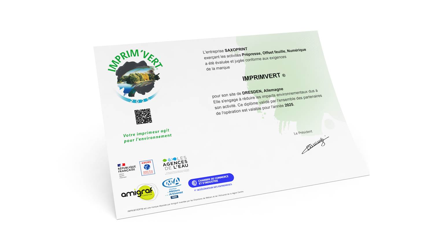 SAXOPRINT est labellisée Imprim’Vert® SAXOPRINT est labellisée Imprim’Vert®